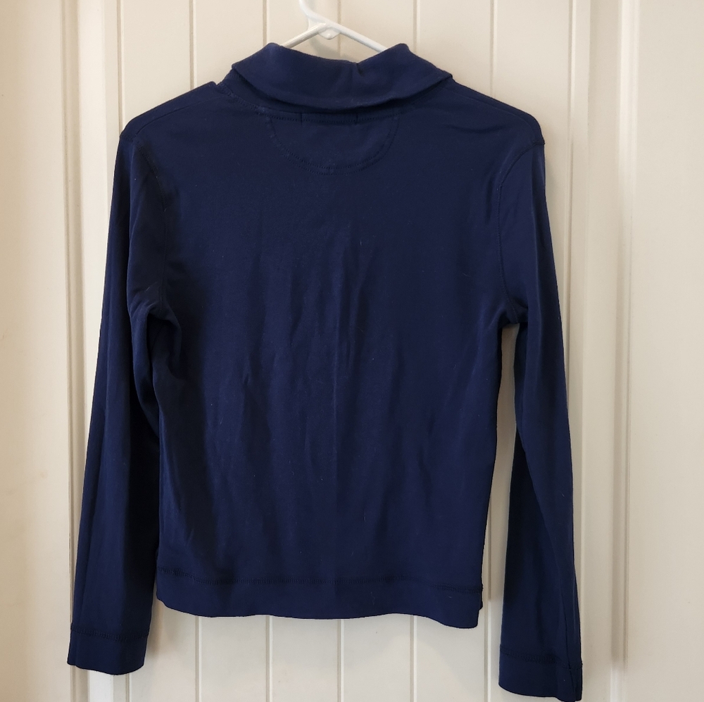 Lauren Ralph Lauren Navy Blue Long Sleeve Pullover w/ Shawl Collar, Size: PS - Picture 3 of 5